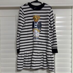 Polo by Ralph Lauren Dark Blue & White Striped Bear Dress
